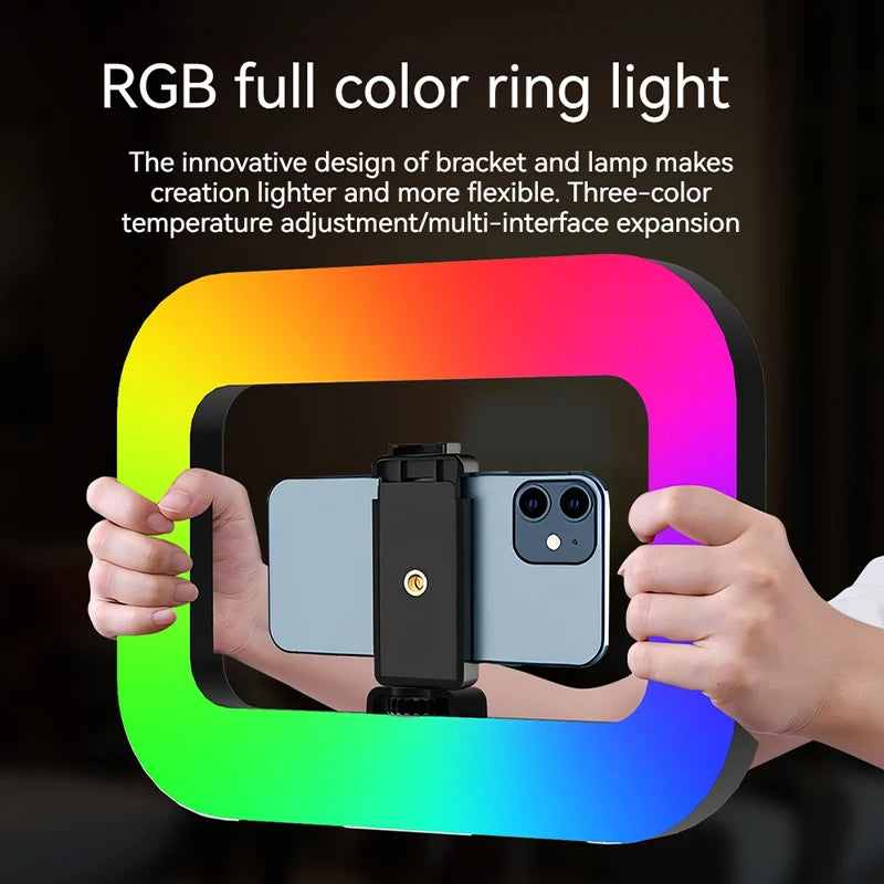 Portable Rechargeable RGB Ring Light for Smartphones
