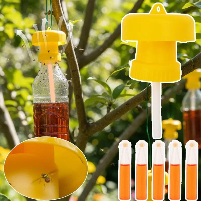 Yellow Plastic Fruit Fly Trap for Garden and Orchard