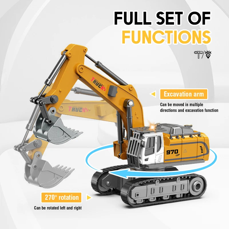 Mini Alloy RC Excavator with Light & Sound