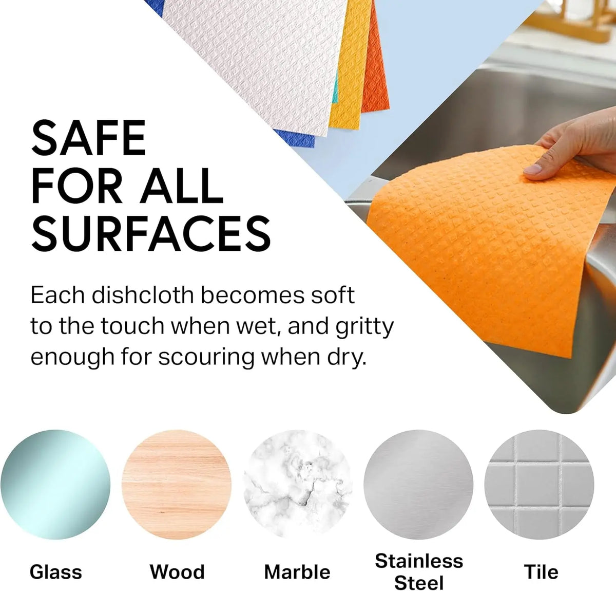 Reusable Cellulose Sponge Cloths for Kitchen Cleaning