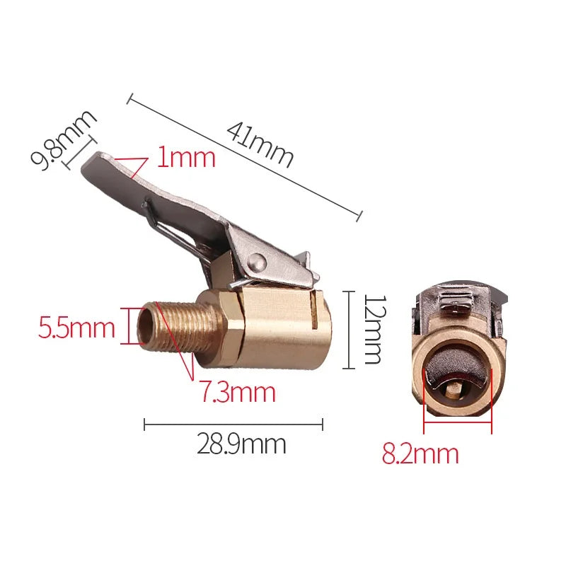 Brass Tire Inflator Valve Connector with Safety Relief