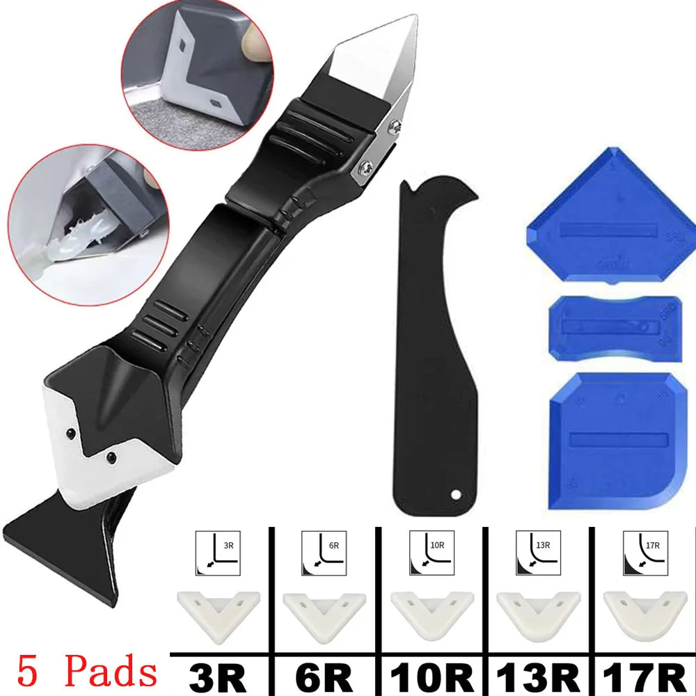 A set of five pads for a multi-purpose caulking and sealing tool kit, showing various sizes from 3R to 17R.