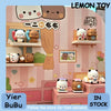 A display of Lemon Toy blind box figurines featuring cute animal characters in various poses and settings.