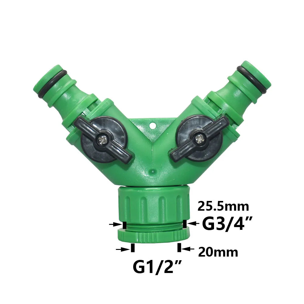 Green drip irrigation kit with adjustable drippers and G3/4" connection.