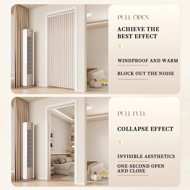 No-Drill Folding Door Screen with Magnetic Closure