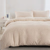 Tufted Boho Chic Duvet Cover Set with Textured Microfiber