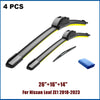 Complete Wiper Blade Set for Nissan Leaf 2017-2023