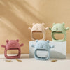 Baby Teething Gloves with Cartoon Bear Design