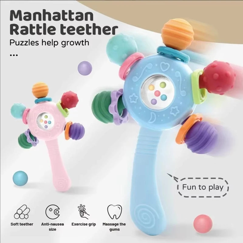 Montessori Sensory Baby Rattle and Teether Toy