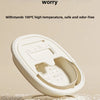 A white foldable foot bath tub with a lid is shown on a stand, demonstrating its flexible and durable design.