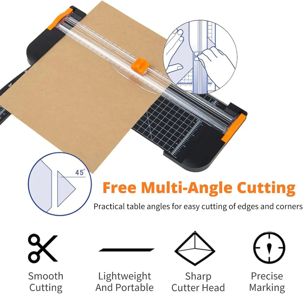12-Inch Paper Cutter with Slide Rail and Safety Blade