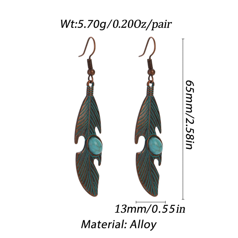 Boho Turquoise Geometric Drop Earrings