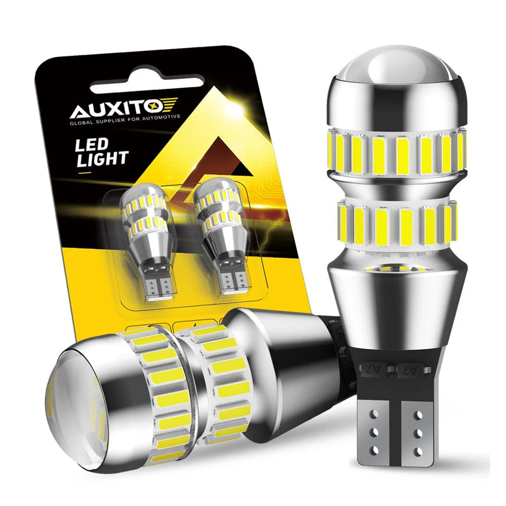 T15/912/921 LED Reverse Light Bulbs – 6000K White, Canbus Error-Free (2 Pack)