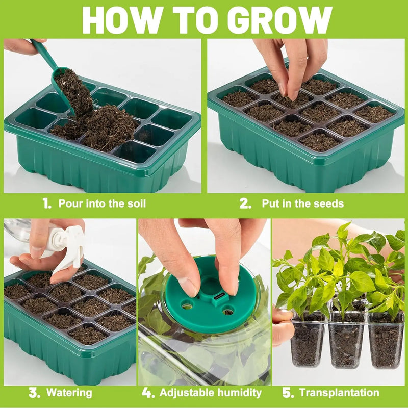 Seed Starter Tray with LED Grow Light