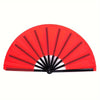 Antique Silk Cloth Folding Fan with Wooden Bamboo Frame