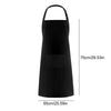 Black unisex water-resistant bib apron with two pockets shown against a white background.