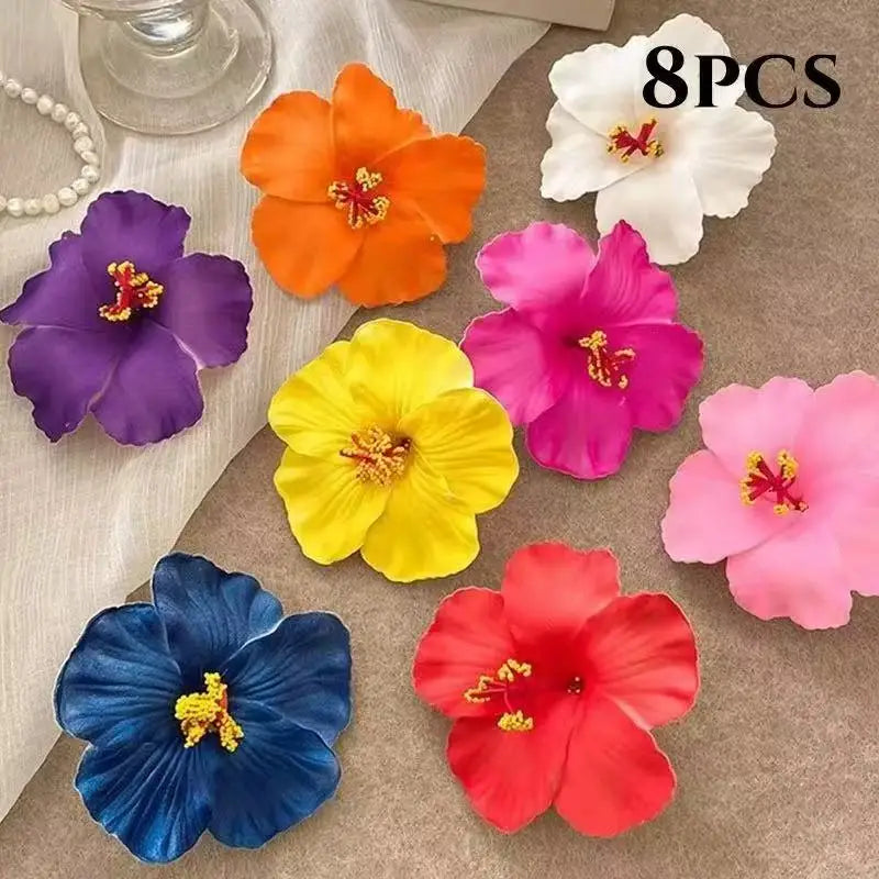 Tropical Hibiscus Flower Hair Clips