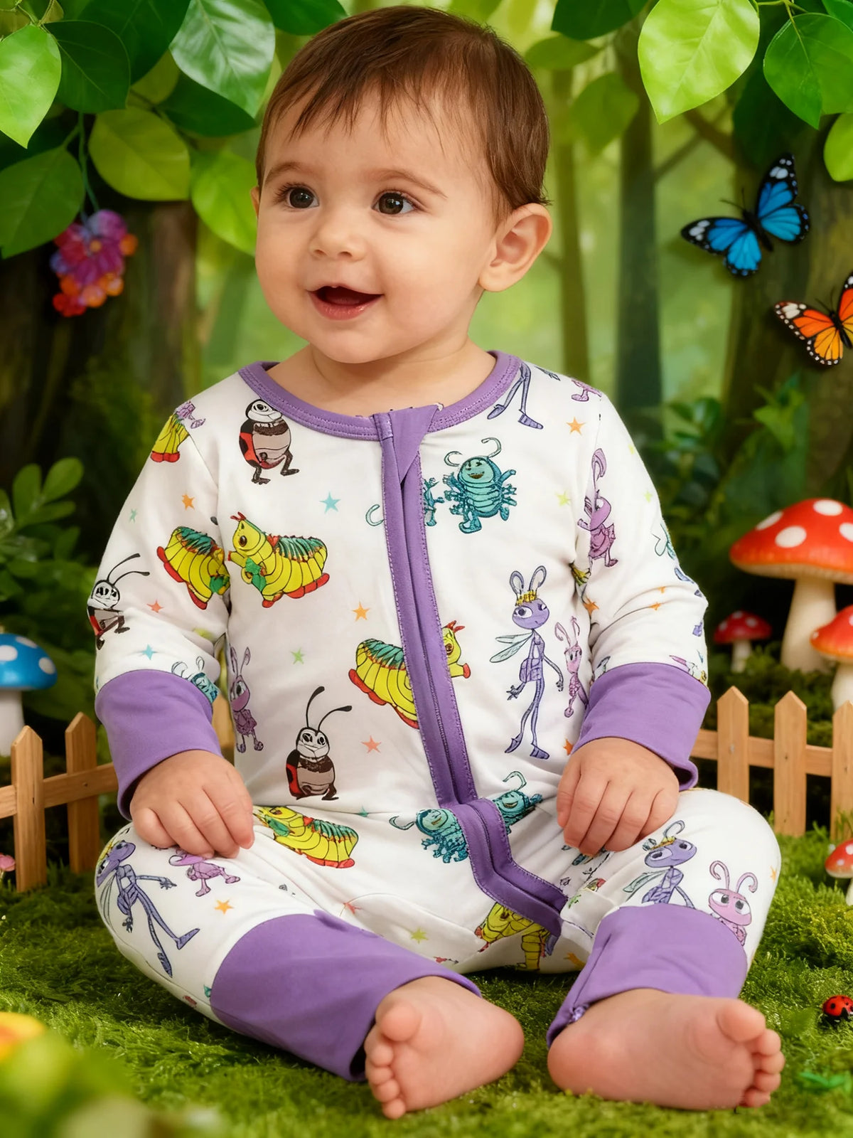 Eco-Friendly Bamboo Baby Romper with Zipper Closure