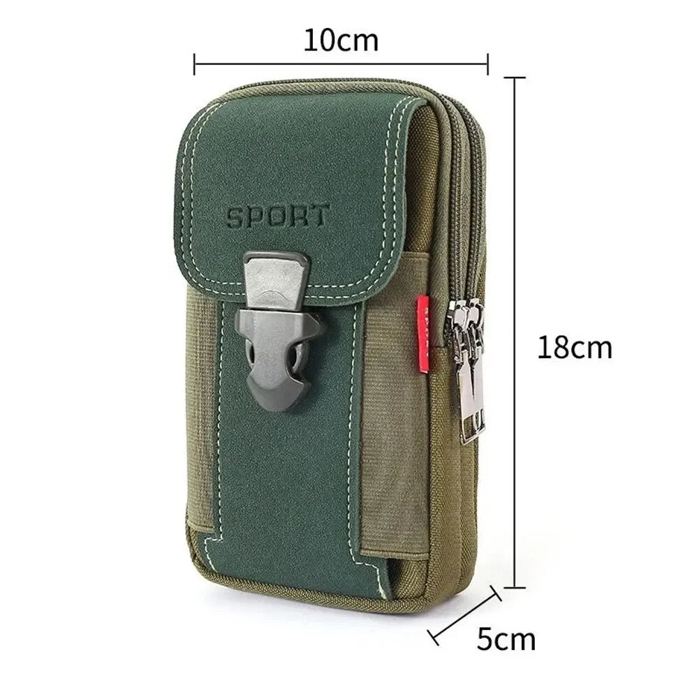 Compact Canvas Waist Pouch with MOLLE Compatibility