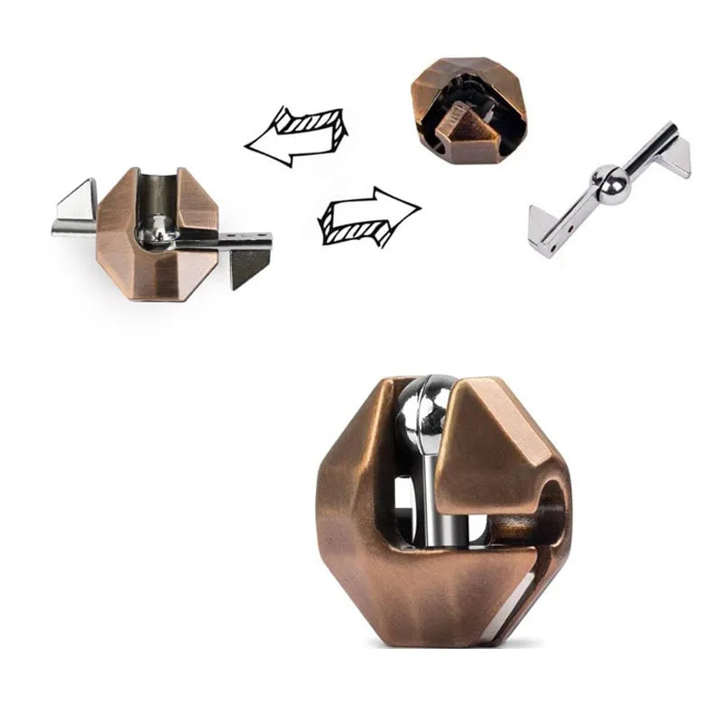 Metal Brain Teaser Puzzle Set - IQ Challenge for Kids and Adults