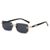 Rimless Rectangle Sunglasses with UV400 Protection