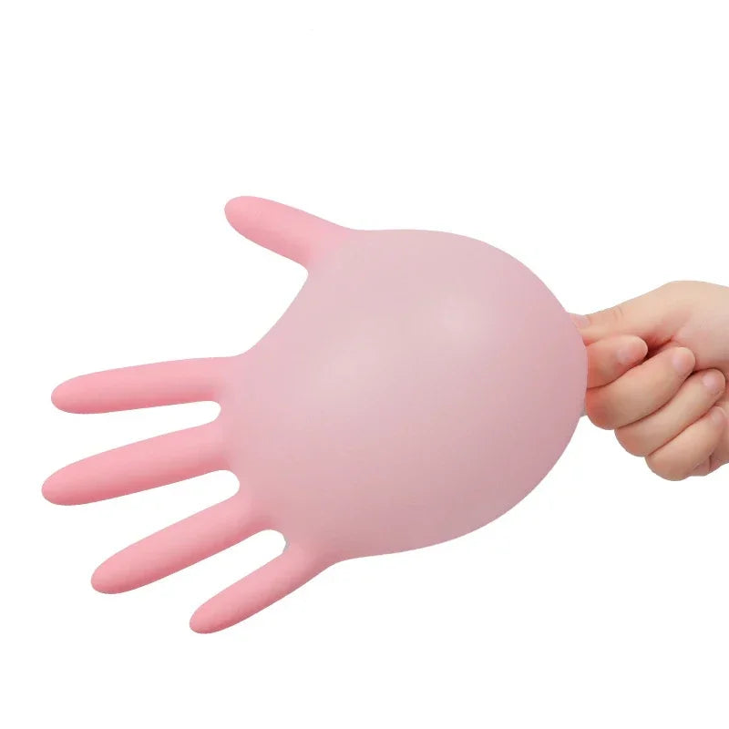 Pink Nitrile Disposable Gloves, Powder-Free