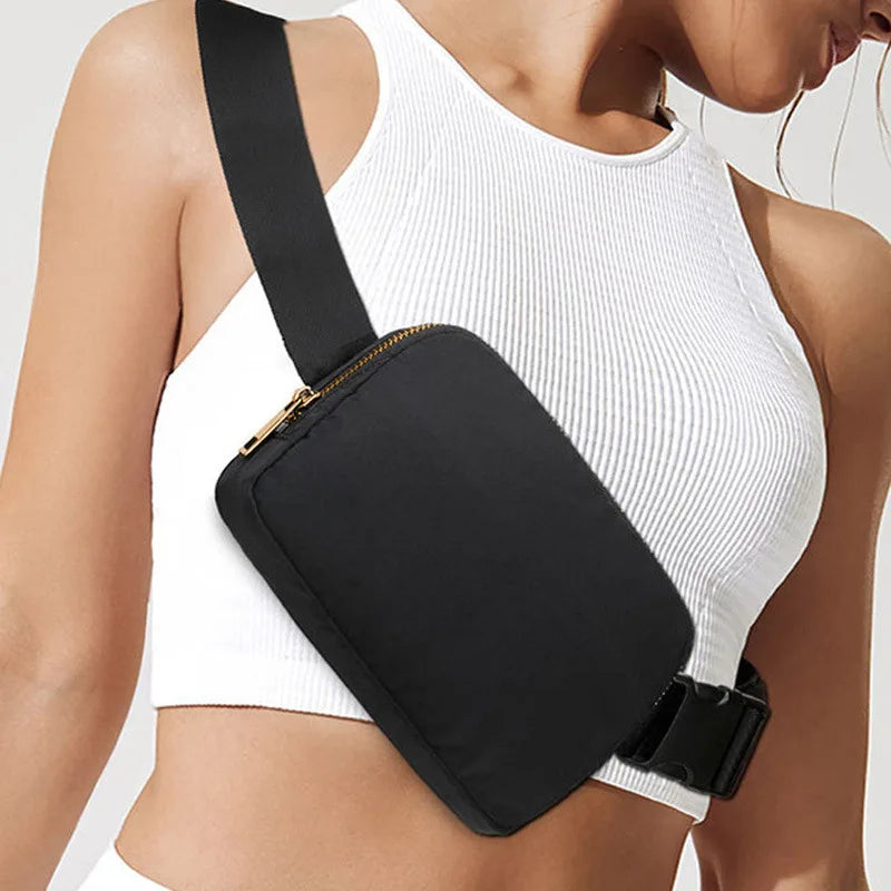 Versatile Nylon Waist Pack with Zippered Pockets