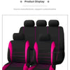 Black memory foam seat cushions with pink accents displayed for customization.