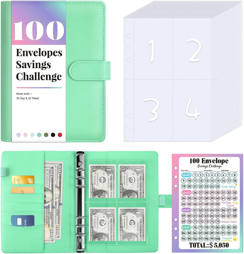 Carpeta del Reto de Ahorro con 100 Sobres