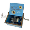 Hand-Cranked Wooden Music Box - 'You Are My Sunshine' Melody