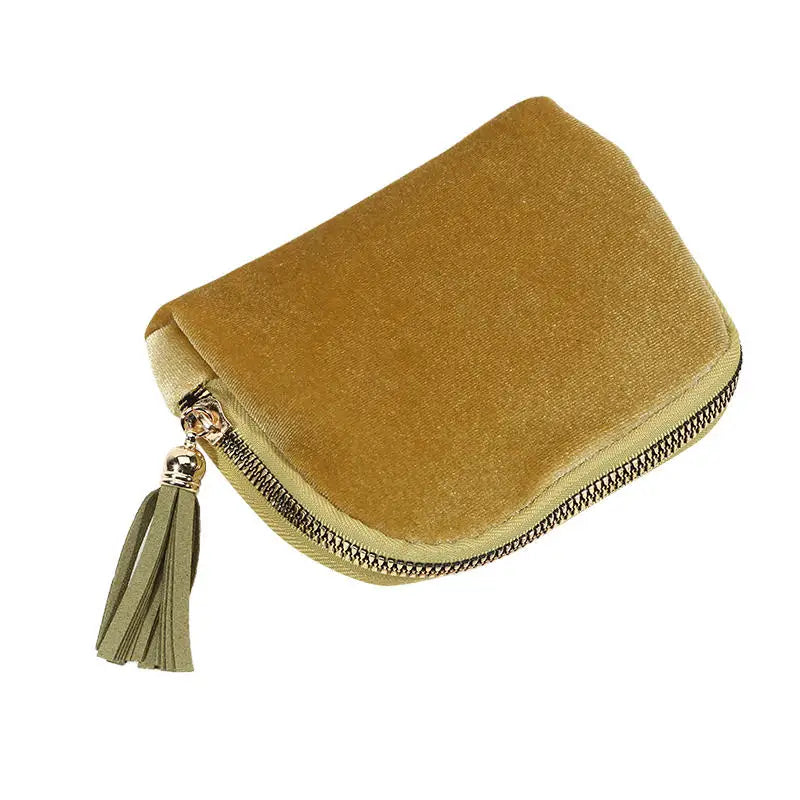 Velvet Jewelry Storage Pouch with Tassel — Travel Organizer for Rings, Bracelets & More