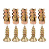 A set of heavy-duty self-tapping wall anchors in gold-colored metal.