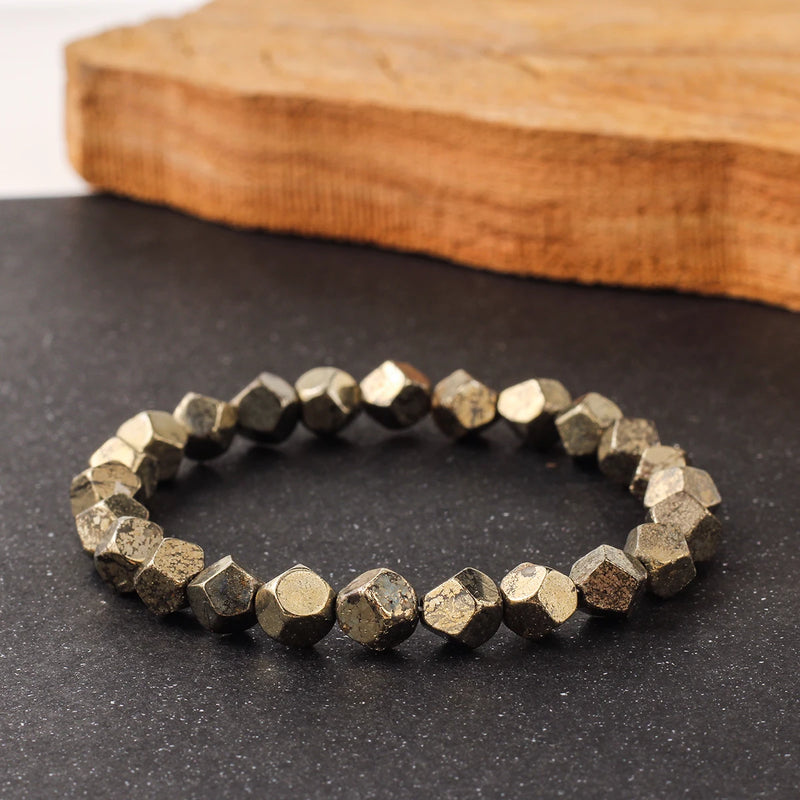 Natural Pyrite & Chalcopyrite Stone Bracelet