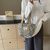 Floral Embroidery Canvas Tote Bag