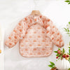 Waterproof Long-Sleeve Baby Bib with Catch-All Pocket