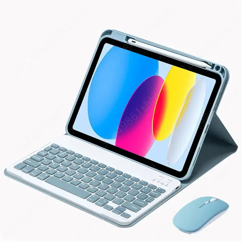 Bluetooth Keyboard Case for iPad with Detachable Keyboard & Pencil Holder