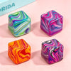 Squishy Stress Relief Cube with Soothing Swirl Design