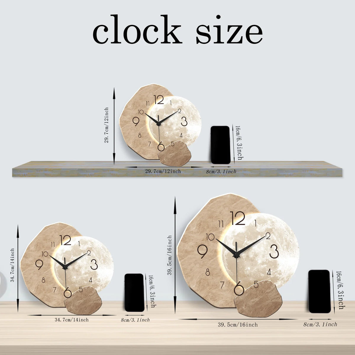 Minimalist Moon-Phase Wall Clock