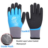 Winter Waterproof Thermal Work Gloves with Anti-Slip Latex Grip