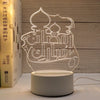 A glowing acrylic night light shaped like an ornate Islamic calligraphy design, powered by a USB cable.