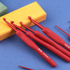 Ergonomic Red Crochet Hook Set with Soft Grip Handles
