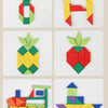 Wooden Shape Matching Puzzle Set with 102 Blocks and 48 Cards