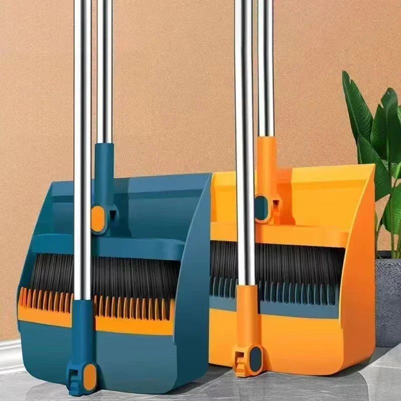 Long-Handle Broom and Dustpan Set