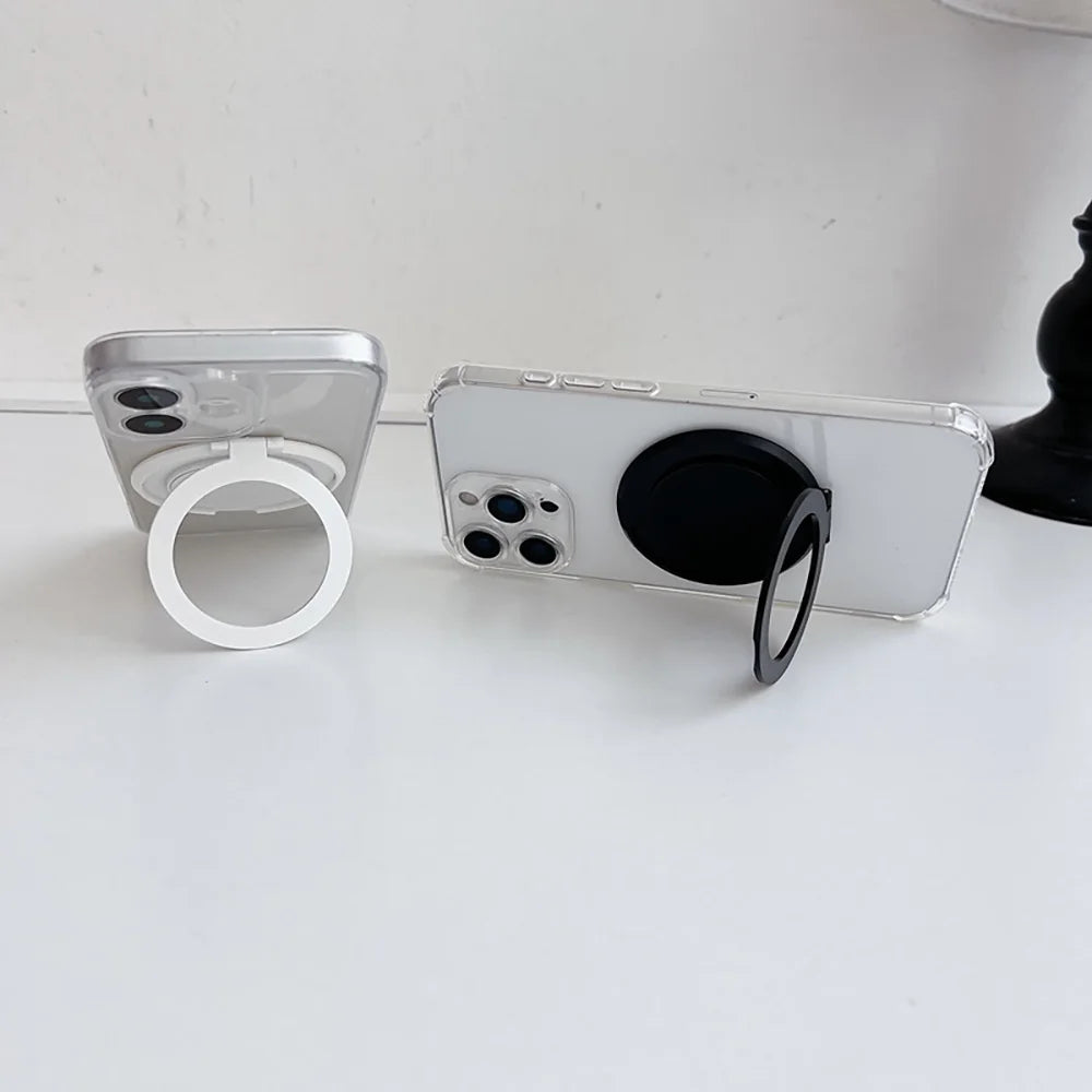 360° Rotatable Phone Ring Kickstand – Foldable Grip & Desktop Stand