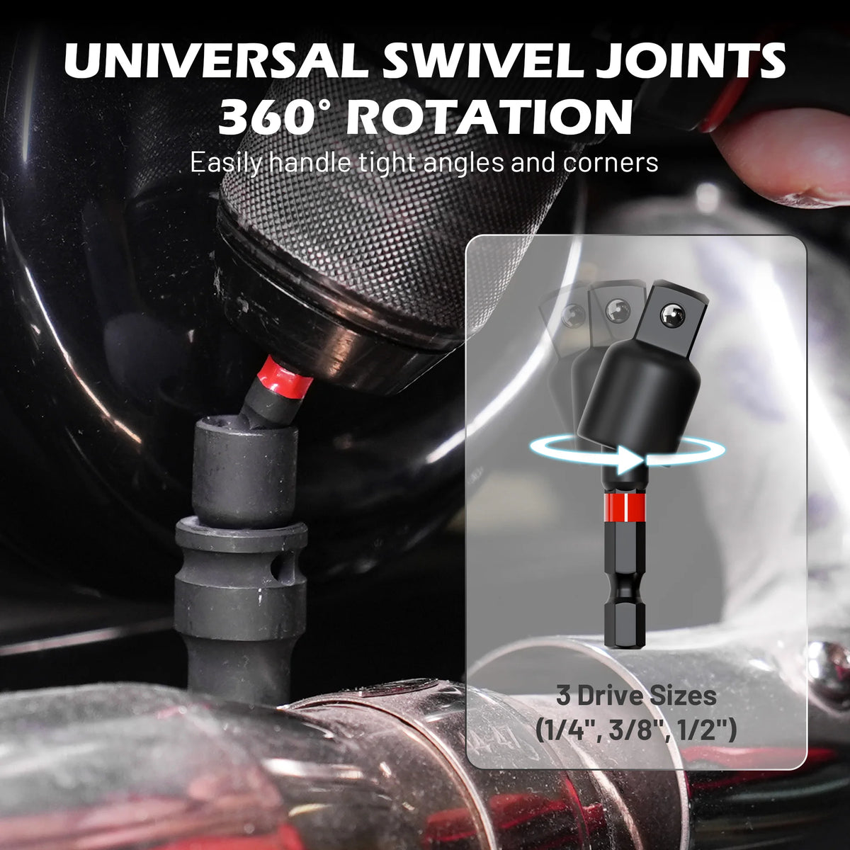 14-Piece Impact Socket Adapter Set with Quick-Release Extensions and Magnetic Holder