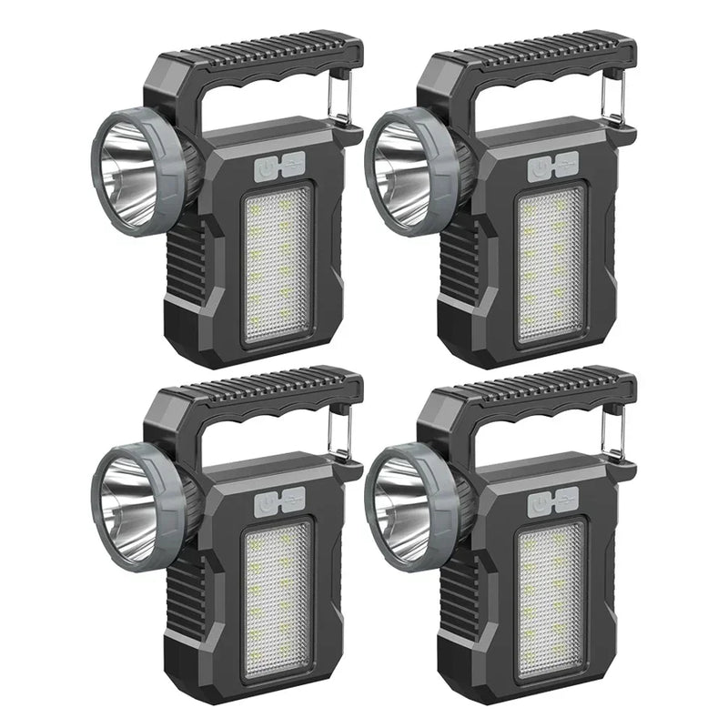 Solar-Powered LED Flashlight with USB-C Charging