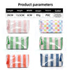 Large-Capacity Striped Cosmetic Bag with Contrasting Design