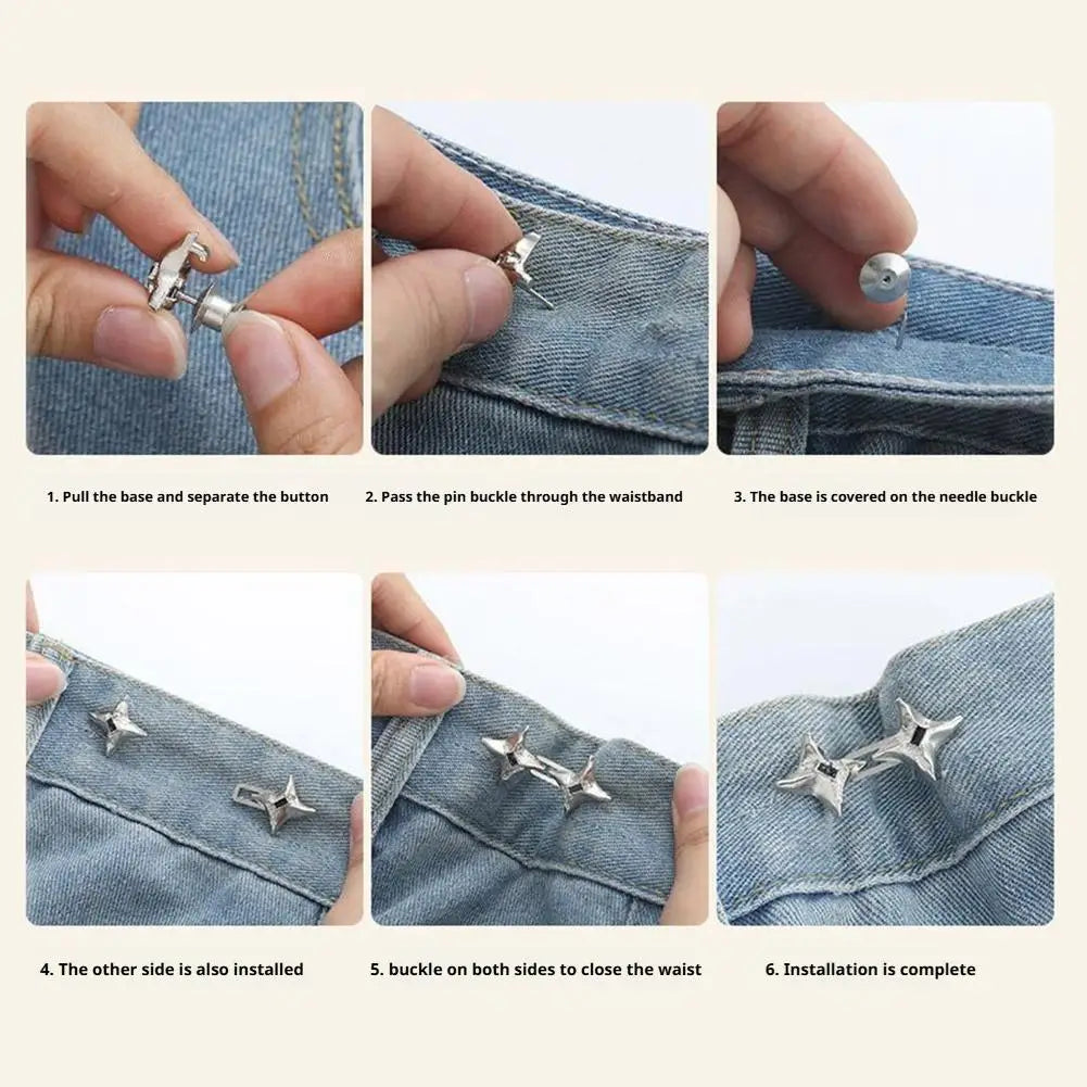 Adjustable Four-Point Star Waist Tightening Buckle