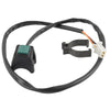 Black electrical cable with a handlebar kill switch and a white connector for motorcycles