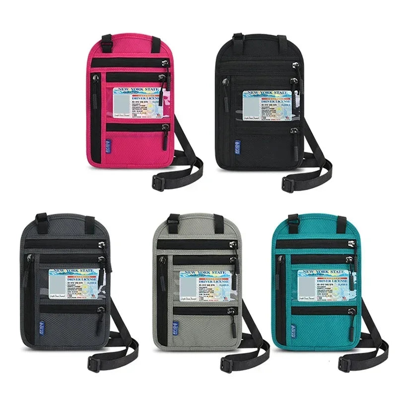 RFID Blocking Travel Neck Wallet with Multiple Pockets